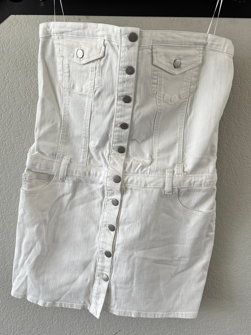 AMANDA UPRICHARD Teyana Dress in White denim XL NWT